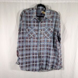 Andhurst Flannel Shirt Men's Large Plaid Button Up Long Sleeve Collared